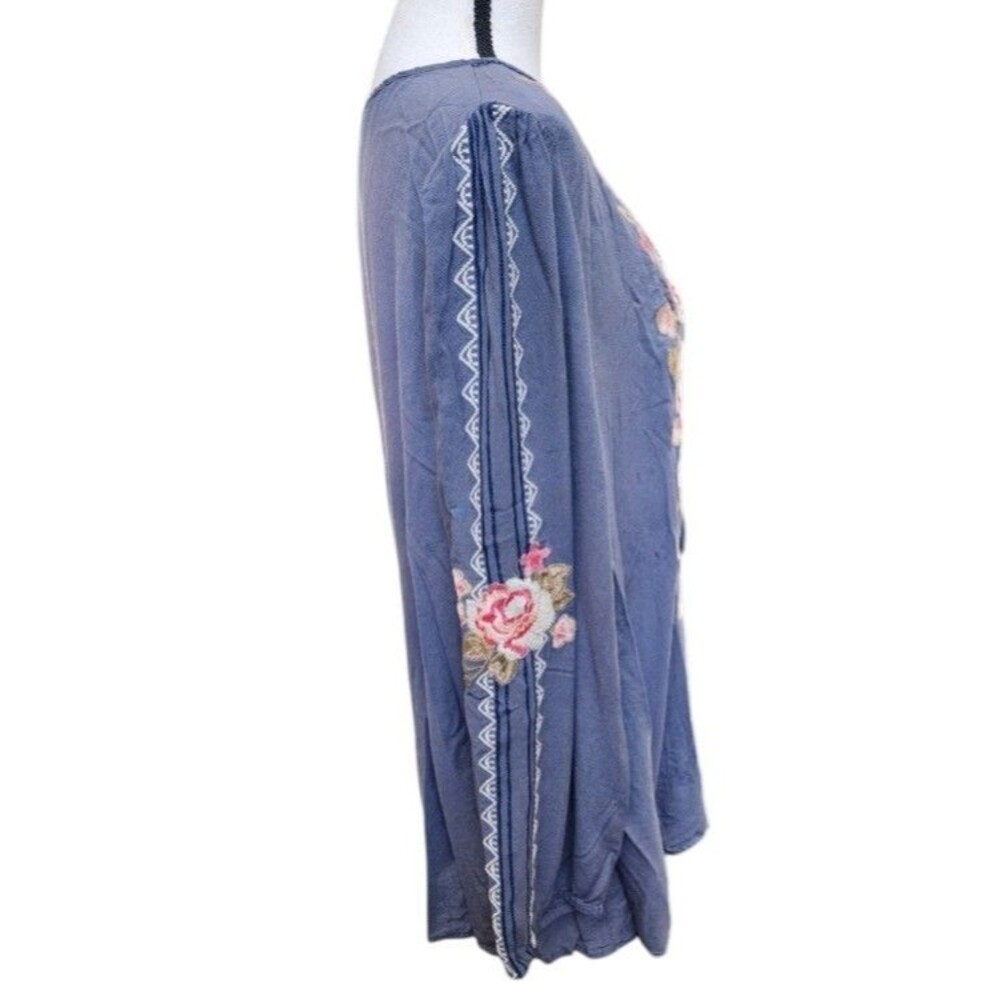 Andree by Unit Embroidered Boho Blouse Tassel Tie Size XL - Picture 4 of 8
